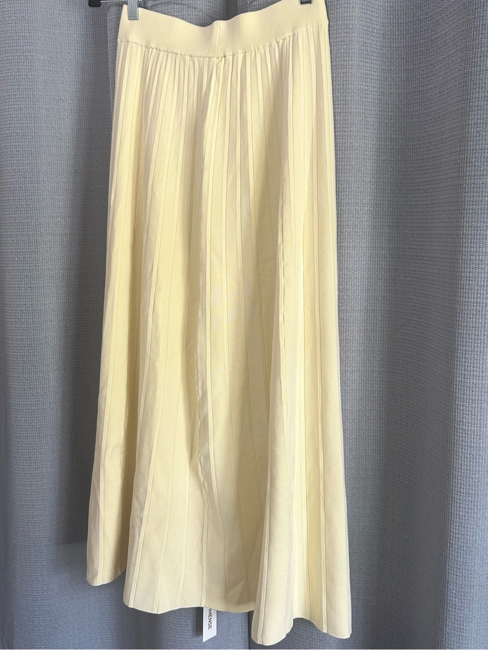 Commense Light Yellow Ribbed Knit Maxi Skirt - Picture 2 of 9